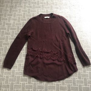 Sandro combo sweater with lace